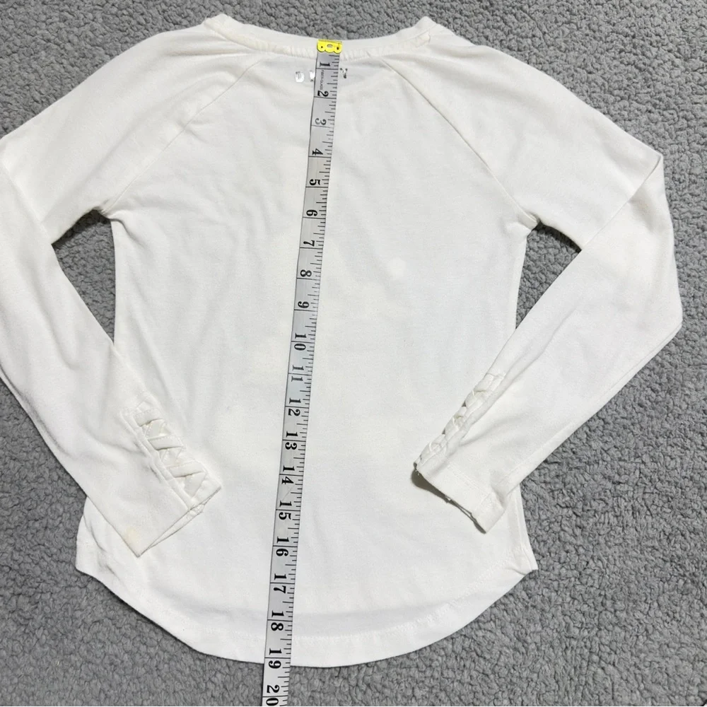 DKNY Girls White Long Sleeve Graphic T-Shirt, Size S(7), Scooter Cat Print Shirt - Picture 6 of 6